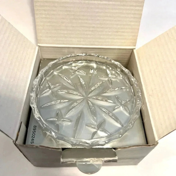 RETIRED Gorham Glass Crystal Lady Anne Coasters - Set of 4 - Picture 2 of 4